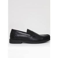 Threadbare Men's Faux Leather Slip On Loafers in Black | Size: 8