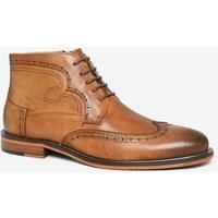 Alexander Pace Men's 'Brackley' Premium Leather Brogue Boots in Tan | Size: 11