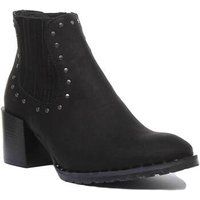 Justin Reece England Hero Studded Cowboy Womens Boot In Black Size UK 3 - 8