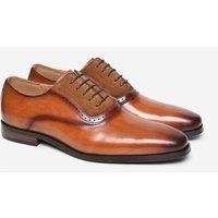 Alexander Pace Men's 'Elms' Premium Leather & Suede Oxford Shoes in Tan | Size: 8