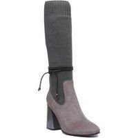 Justin Reece England Holly Block Heel Womens Boot With Sock In Grey UK 3 - 8
