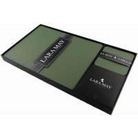 Sets of 6 Olive Green Recycled Leather Placemats (28cm x 21cm) and 6 Recycled Leather Coasters. Made in The UK by Lara-May Ltd. Sage Green Placemats.