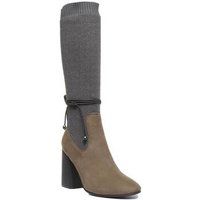 Justin Reece England Holly Block Heel Womens Boot With Sock In Olive UK 3 - 8