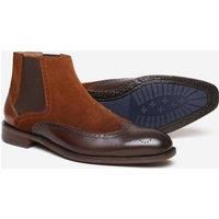 Alexander Pace Men's Raleigh Suede & Leather Chelsea Boots in Brown | Size: 9