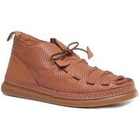 Justin Reece England Lia Womens Perforated Leather Boot In White Size UK 3 - 8