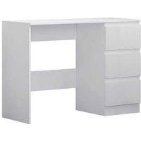 Luxury Life Carlton Dressing Table Desk With 3 Drawers - Matt White, White