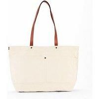 Levi'S Heritage Leather Handle Tote Bag - Ecru