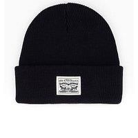 Levi/'s Men/'s Backpatch Beanie, Regular Black, UN