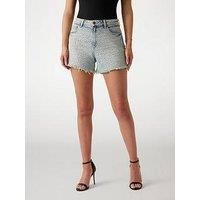 Guess Relaxed Midi Denim Shorts - Blue