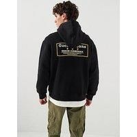Guess Jeans Embroidered Logo Back Graphic Hoodie - Black