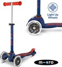 Micro Mini Deluxe Led Light Up Scooter Navy 2-5 Years Tilt And Lean Toddler Boys Girls Childrens 3 Wheel