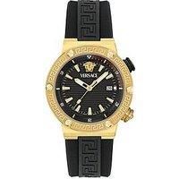 Versace Greca Logo Diver Quartz Watch, PVD Gold, Black, 43 mm, VE8G00324