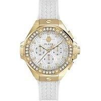 Philipp Plein Plein Chrono Royal Quartz Watch, PVD Gold, White, 42 mm, PWPSA0624