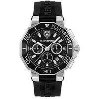 Philipp Plein Plein Sport Watch Titan 46Mm , C/Ss D/Black , S/Black Silicone Watch