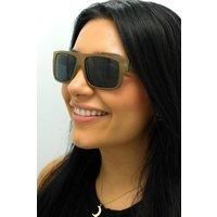 Rectangle Beige Cloudy Demi Blue Polarized B2130