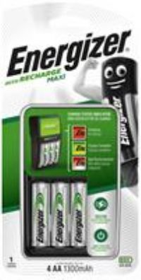 Energizer Maxi Charger AA and AAA + 4x AA 1300mAh NiMH Rechargeable Batteries