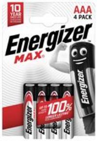 BATTERIES AAA ENERGIZER MAX Powerseal Alkaline LR03 NEW Triple A x 4 *