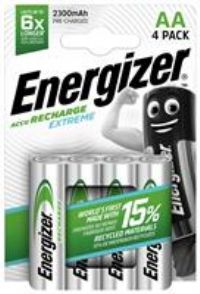 Energizer Rechargeable Batteries AA, Recharge Extreme, Pack of 4 Grey