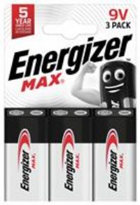 Energizer MAX Alkaline 9V Batteries, Pack of 3 - New Stock