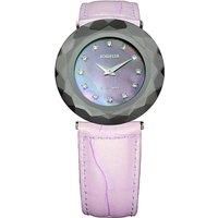 Pink Leather Band Mother Of Pearl Watch