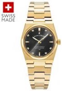 Jacques Du Manoir Swiss-Made Horizon Gents Gold Plated Bracelet Watch