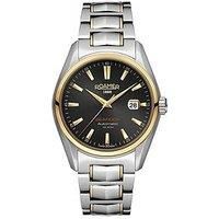 Roamer Swiss Made Searock Automatic Watch With Date Feature. Black Dial In A Gold Ip Two Tone Stainless Steel Case And Bracelet