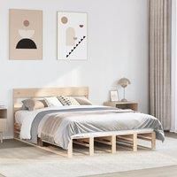 Berkfield Home Bed Frame without Mattress 135x190 cm Double Solid Wood Pine in Brown