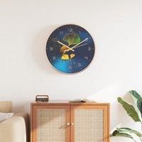 Wall Clock Gold and Blue £29.5 cm Polystyrene and Glass