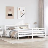 Berkfield Home Bed Frame without Mattress White 200x200 cm Solid Wood Pine