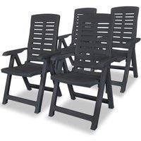 Reclining Garden Chairs 4 pcs Plastic Anthracite