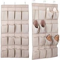 Beige 16 Pocket Organiser - Declutter With Over Door Hanging Storage
