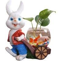 Novelty Rabbit Hydroponic Vase - 6 Designs - Red