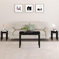 Nesting Tables 3 pcs Black Solid Wood Pine