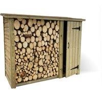 Churnet Valley Garden Furniture Churnet Valley Heavy Duty Logstore With Tool Shed 6' x 6'
