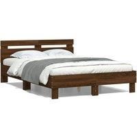 Berkfield Home Bed Frame without Mattress Brown Oak 120x190 cm Small Double