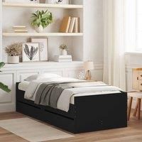 Berkfield Home Bed Frame with Drawers without Mattress Black 90x190 cm Single