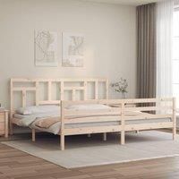Bed Frame with Headboard 200x200 cm Solid Wood