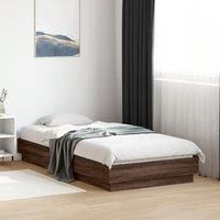 Berkfield Home Bed Frame without Mattress Brown Oak 90x190 cm Single Engineered Wood