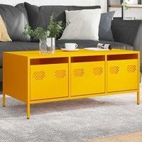Berkfield Home Coffee Table Mustard Yellow 101.5x50x43.5 cm Cold-rolled Steel