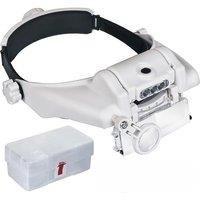 LED Headband Magnifier Professional Magnifying Glasses Hands Free Loupe Watch Electronic Repair