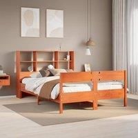 Berkfield Home Bookcase Bed without Mattress Wax Brown 140x190cm Solid Wood Pine | Size: 140x190 cm