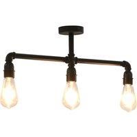 Berkfield Home Ceiling Lamp Black 3 x E27 Bulbs