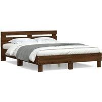 Berkfield Home Bed Frame without Mattress Brown Oak 140x190 cm