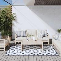 Outdoor Rug Navy and White 100x200 cm Reversible Design