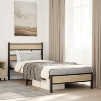 Berkfield Home Bed Frame without Mattress Sonoma Oak 100x200 cm Engineered Wood in Brown