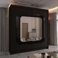 Modern Double Door Sliding Wardrobe W203cm x H217cm x D62cm