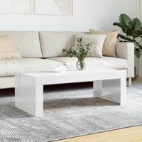 Coffee Table High Gloss White 102x50x36 cm Engineered Wood