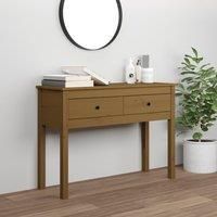 Console Table Honey Brown 100x35x75 cm Solid Wood Pine