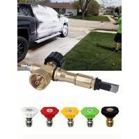 High Pressure Car Wash, Garden hose sprayer Water Gun Aluminum Core Quick Insertion 5 Color Fan Shaped Nozzle Union Nozzle Car W