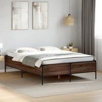 Berkfield Home Bed Frame without Mattress Brown Oak 120x200 cm | Size: Small Double